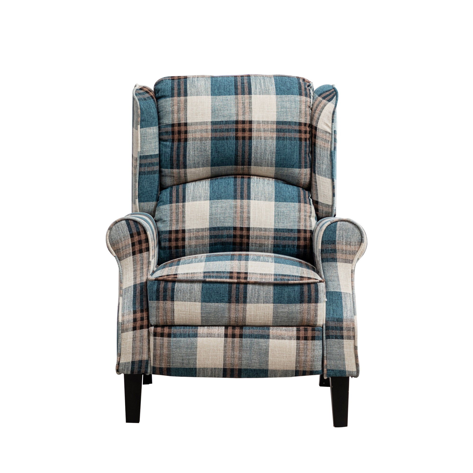 Vintage Armchair Sofa Comfortable Upholstered leisure chair / Recliner Chair for Living Room(Blue Check)