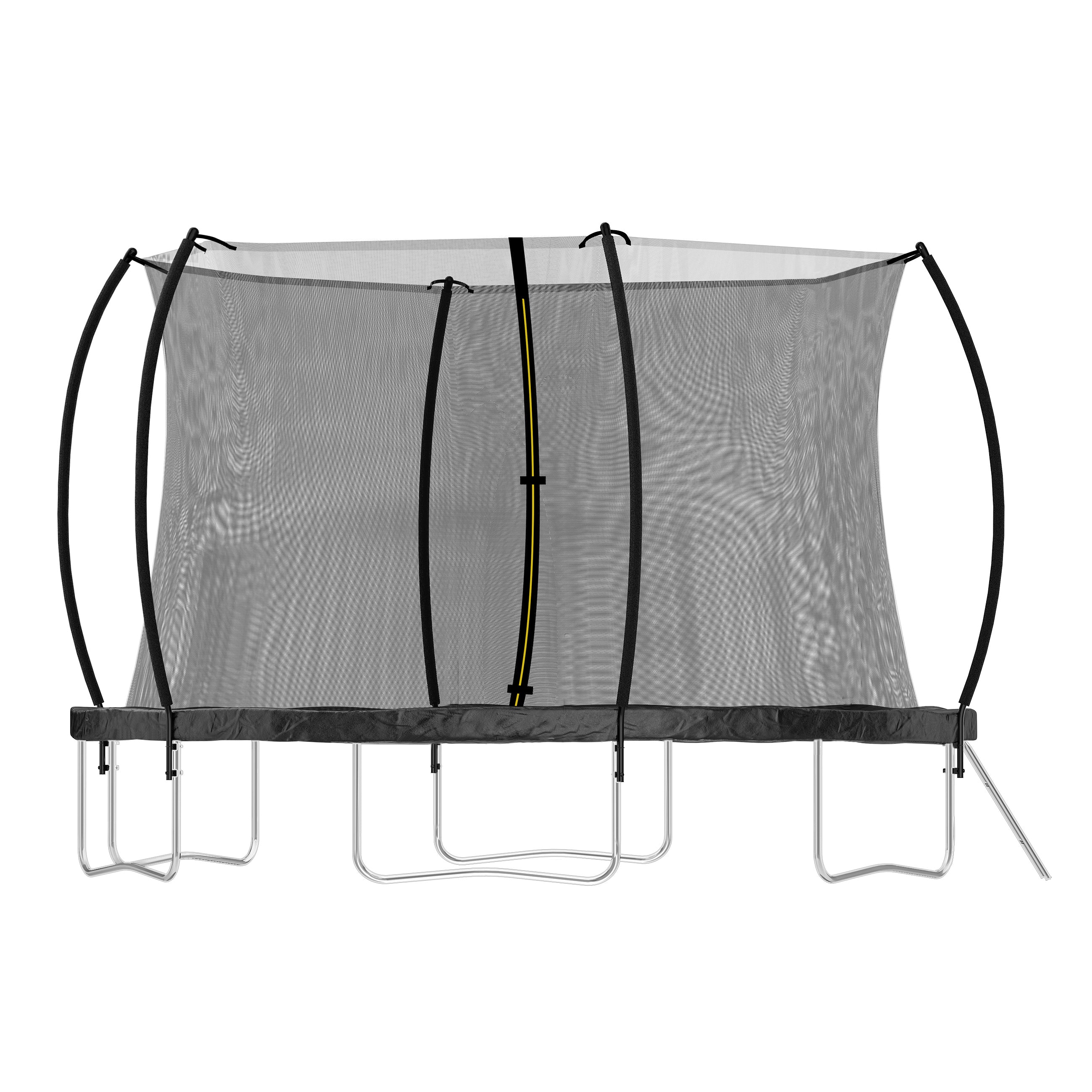 12FT Trampoline (Double-side color pad) ,  Trampoline for Kids and Adults with Enclosure Net and Ladder,Curved fence pole