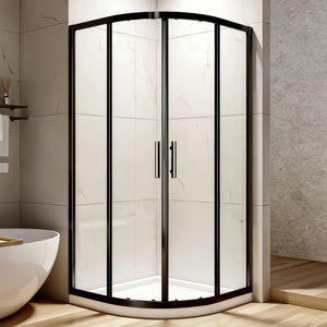 36 x 36 x 72 in Neo-Round Sliding Shower Enclosure - 36 x 36 x 72 in / Black view 1