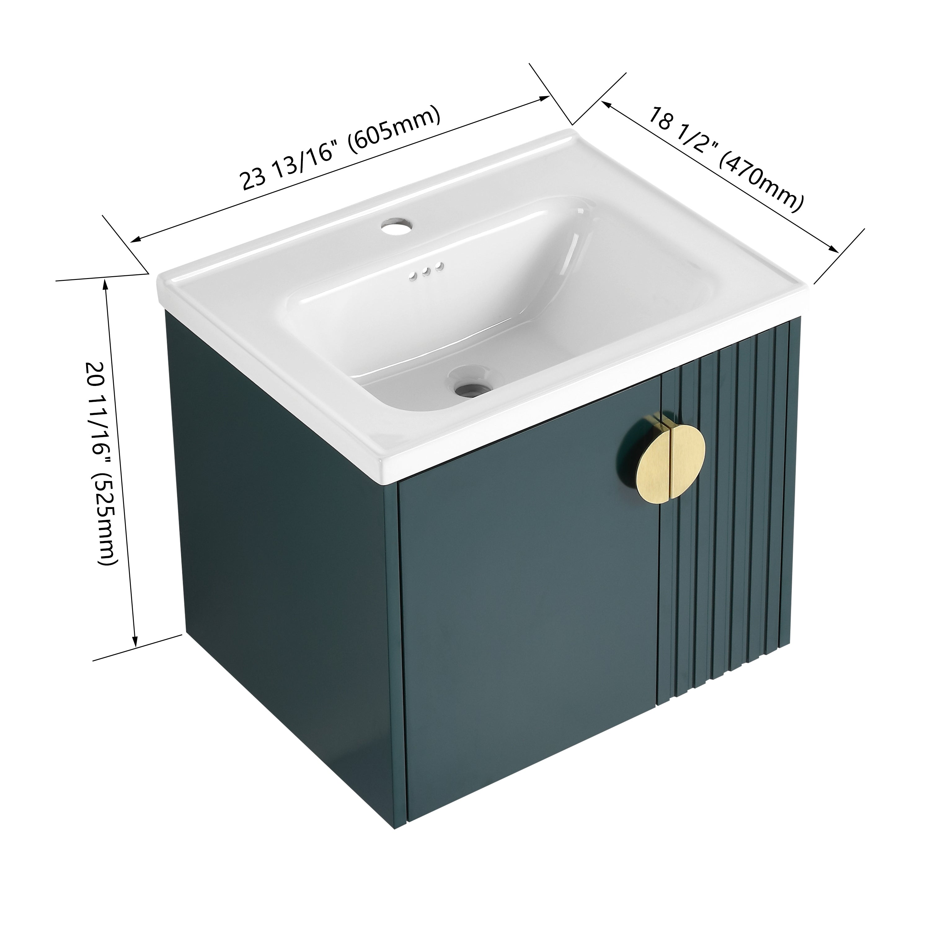 24 Inch Bathroom Vanity with Sink, For Small Bathroom, Bathroom Vanity with Soft Close Door