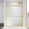 Sliding Shower Glass Door 56-60"W x 72"H, Adjustable Semi Frameless Shower Door, Certified Thick Clear Clear Tempered Glass, 304 Stainless Steel Handles,Brushed Gold