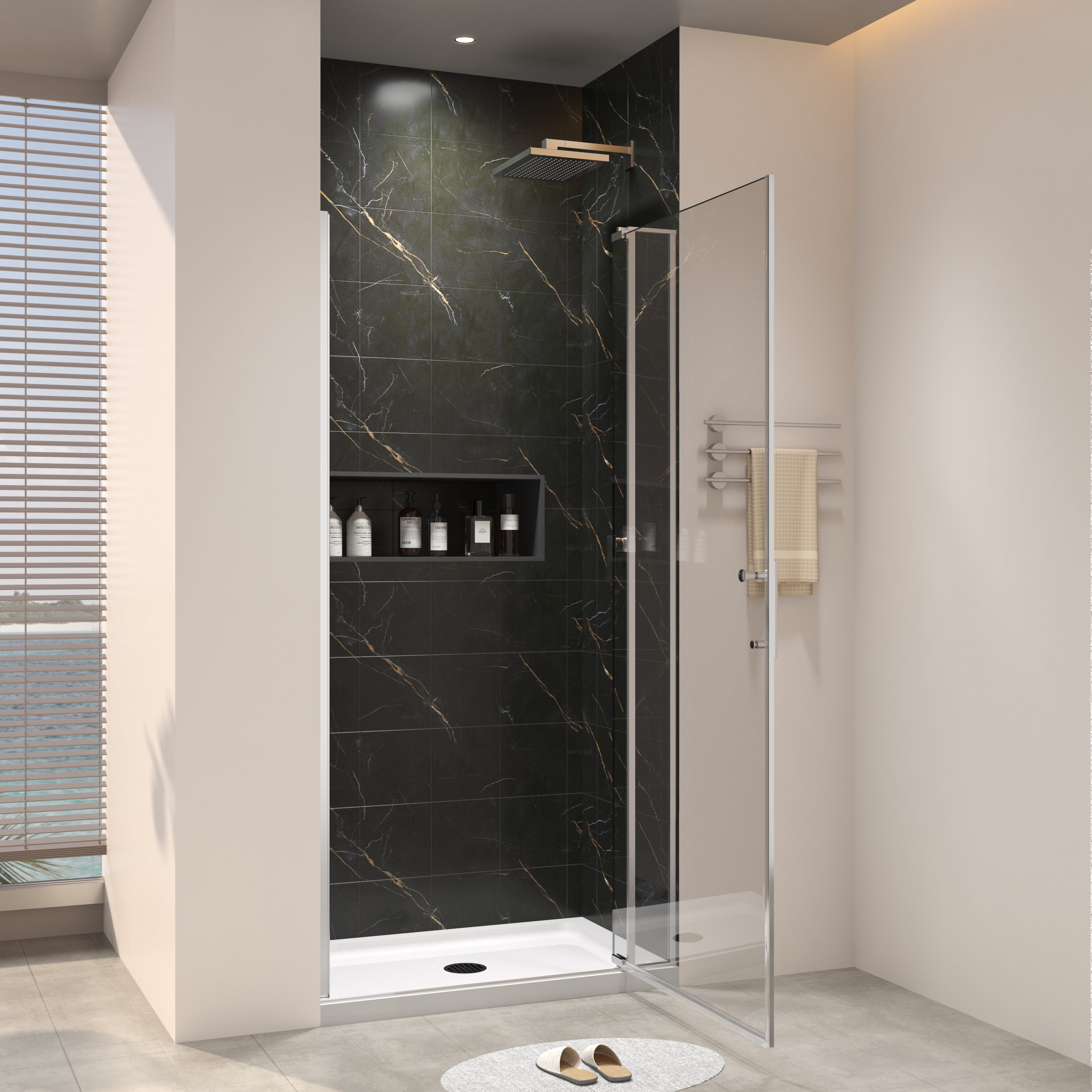 28-32 x 72 in Universal Pivot Shower Door - 28-32 x 72 in / Brushed Nickel view 2