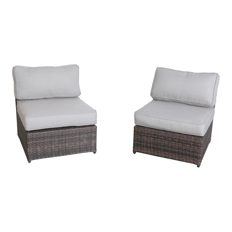 Fully Assembled 2-Person Wicker Seating Set with Cushions