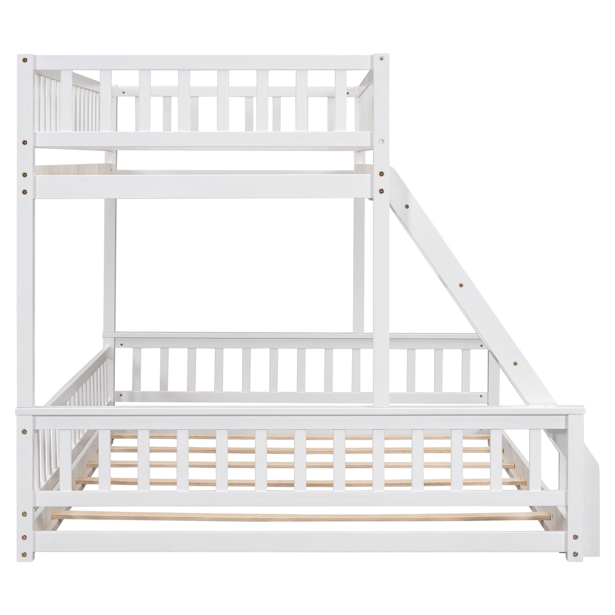 Twin XL over Queen Bunk Bed with Ladder, White — supplier product image 6