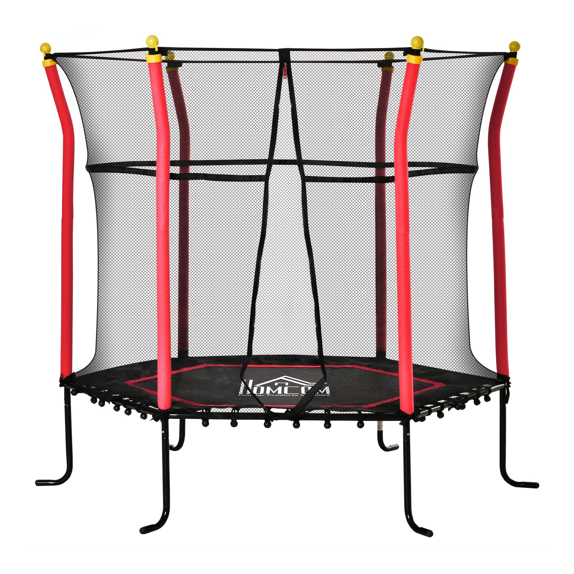 Soozier Trampoline for Kids with Net, Indoor/Outdoor Toddler Trampoline with Safety Enclosure, Birthday Gift for Boys and Girls 3-10 Years, Red