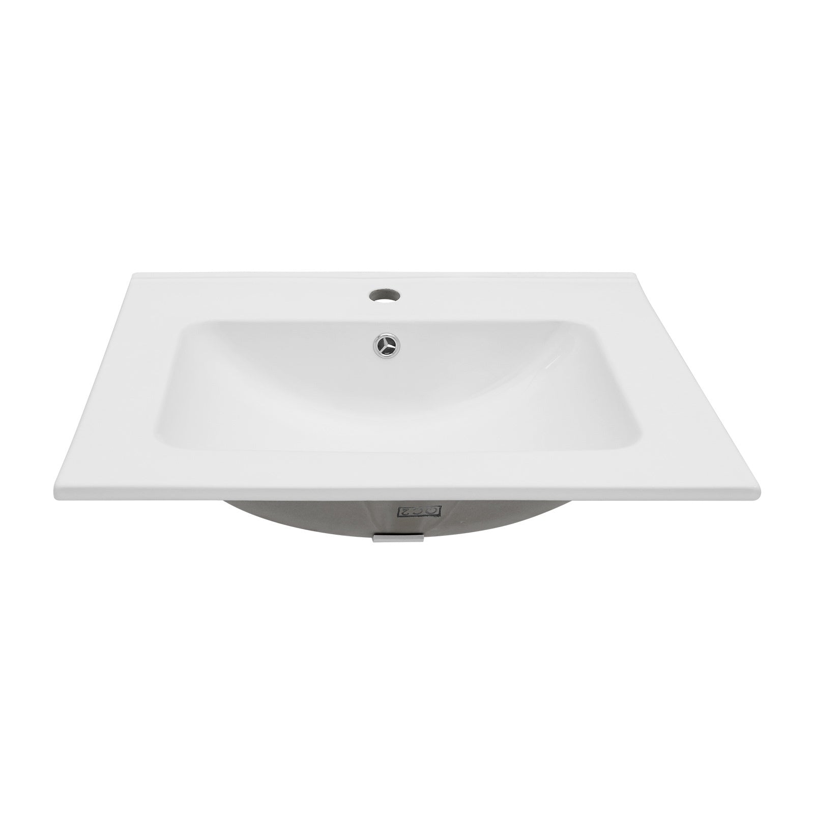 24"x19.7" White Rectangular Single Vanity Top with 1 Faucet Hole and Overflow(Sink Only)