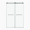 48 x 76 in frameless double sliding shower door front view
