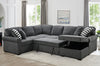 117" Oversized Sectional Sofa with Storage Chaise, Rolled Arms U Shaped Sectional Couch ,Removable Soft Backrest Cushions, with 4 Throw Pillows for Large Space Dorm Apartment,Dark Gray