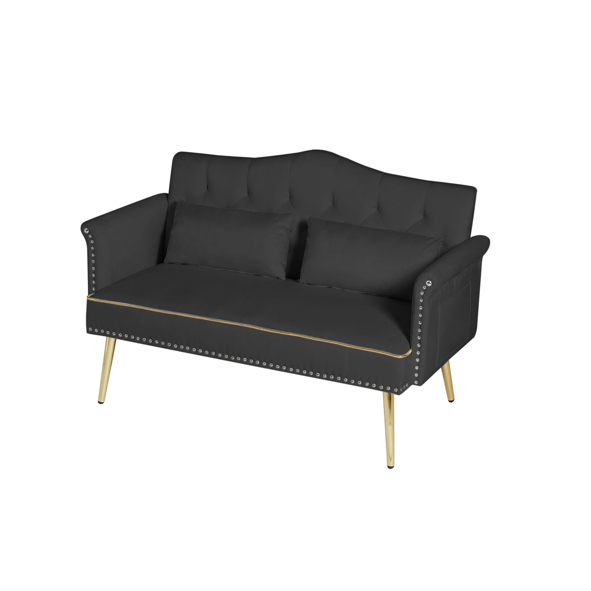 BLACK  2 SEATER SOFA