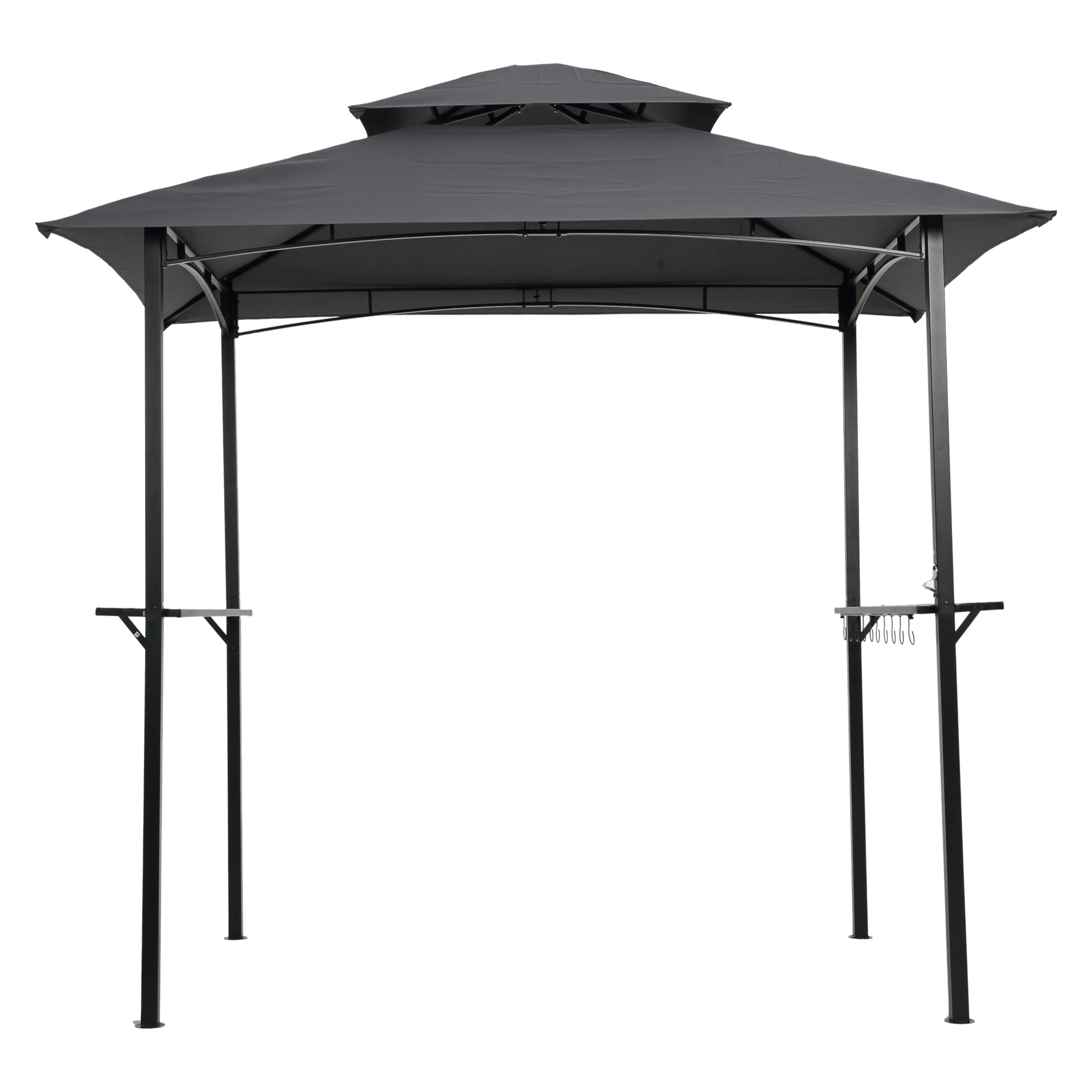 8x5Ft Grill Gazebo Replacement Canopy,Double Tiered BBQ Tent Roof Top Cover