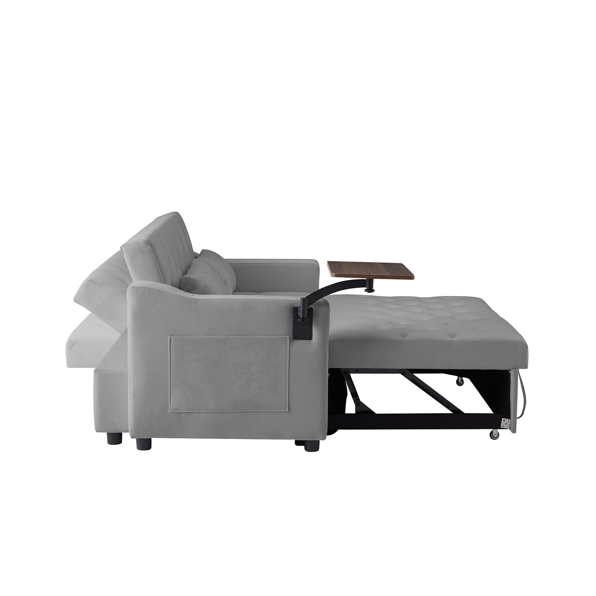 GREY VELVET SOFA BED