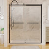 60"W x 74"H  Shower Door in Matte Black with 5/16 in. (8 mm) Clear Glass