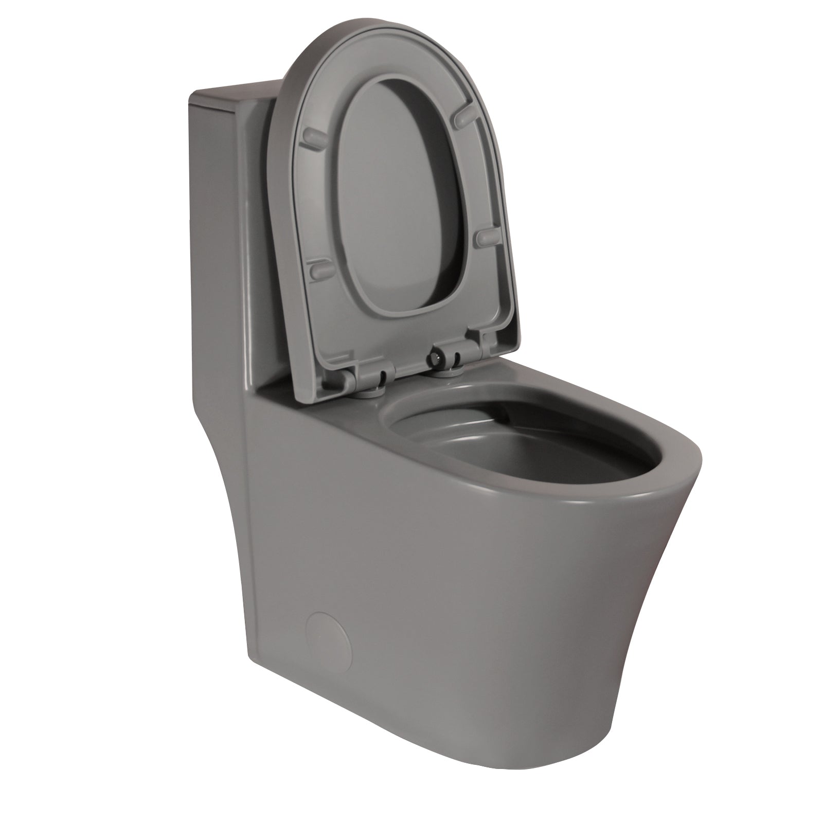 Matte Grey Elongated One Piece Toilet Dual Flush 1.1/1.6 GPF Water Saving Comfort Seat Height, Map 1000g,Grey