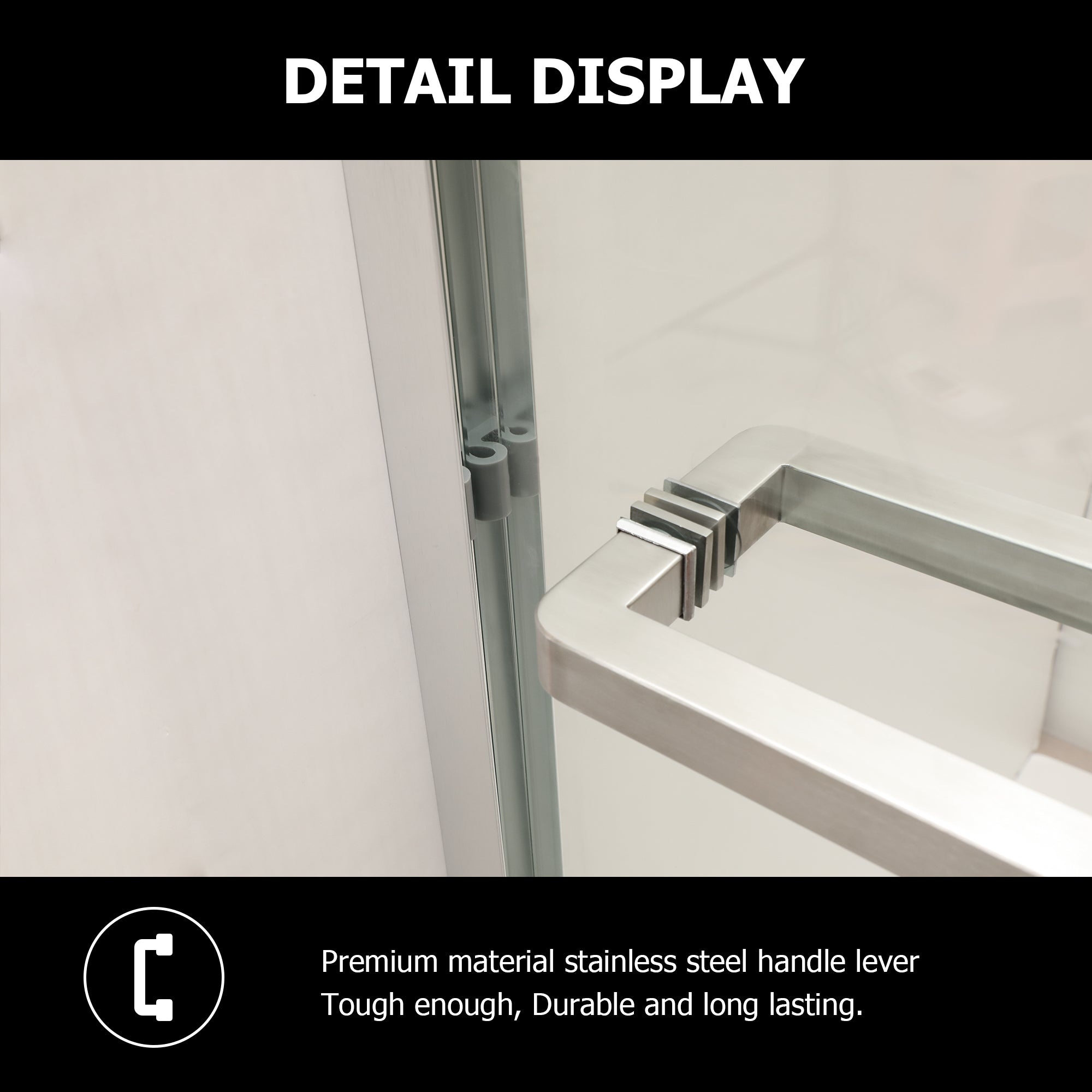 Shower Door 48" W x 76"H Semi-Frameless Bypass Sliding Shower Enclosure, Chrome