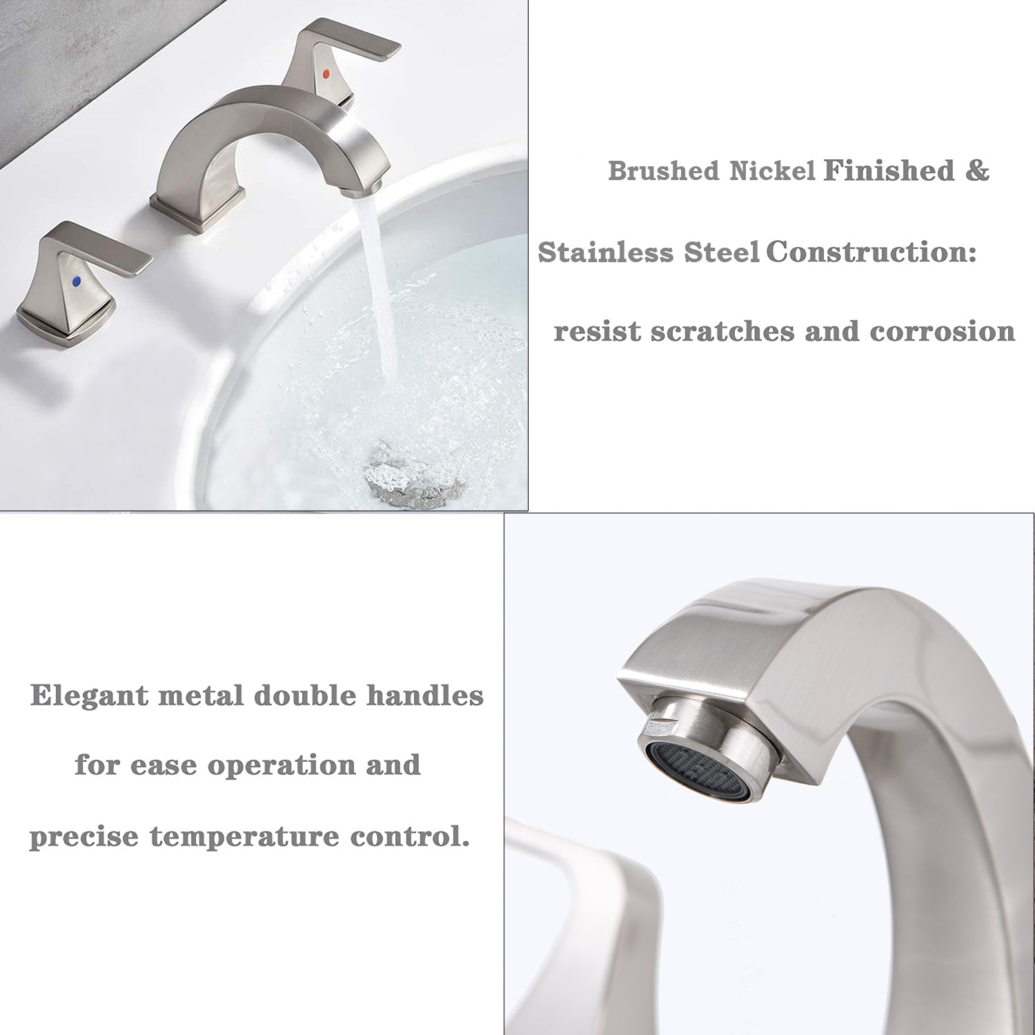 Widespread 2 Handles Bathroom Faucet with Pop Up Sink Drain