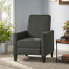 Dark Grey Linen Push Back Chair for Elegant Home Décor