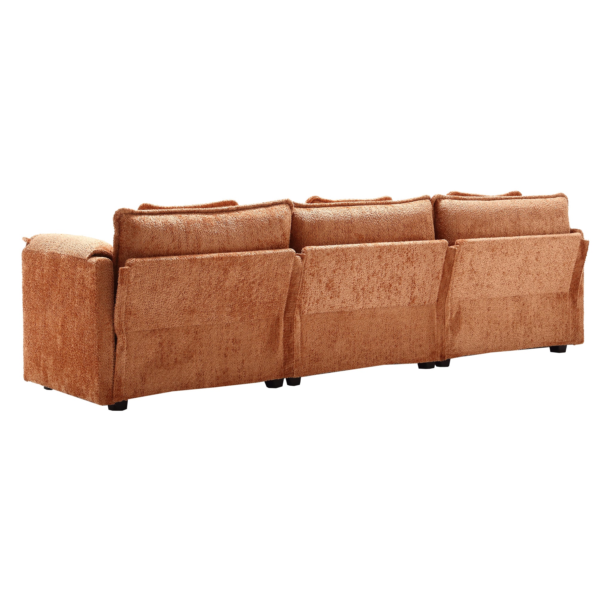 Modern Large boucle Fabric L-Shape Sectional Chenille fabric, movable pedals, detachable armrests, oversized three-seat Sofa