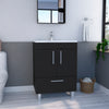 Single Bathroom Vanity, One Draw, Double Door Cabinet, Black