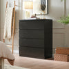 Modern 4-drawer dresser, 31.5 in black handle-free, front view