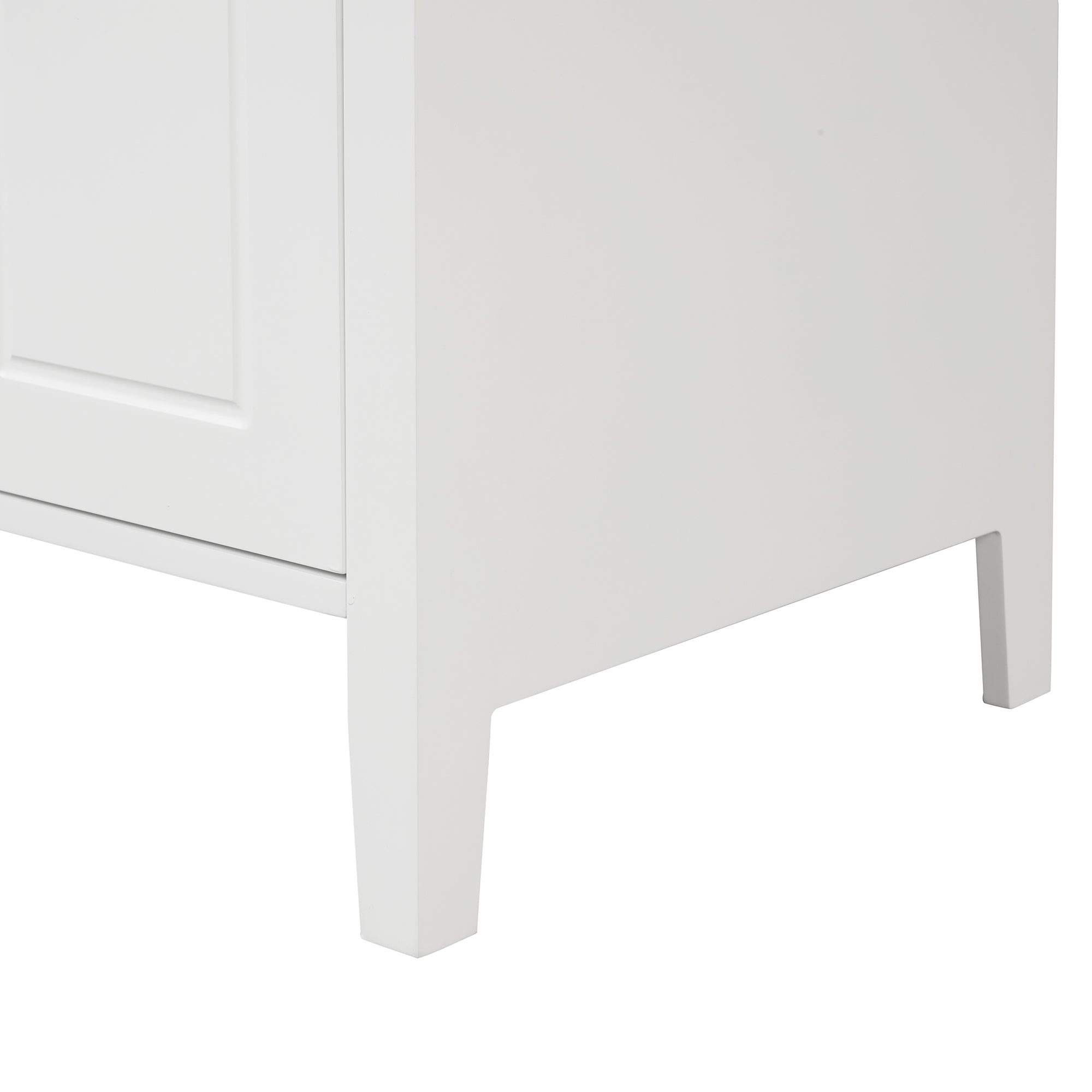 24" Bathroom Vanity with Sink, Bathroom Vanity Cabinet with Two Drawers and Door, Adjustable Shelf, Solid Wood and MDF, White