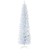 HOMCOM 7' Snow Flocked Artificial Pencil Christmas Tree, Slim Xmas Tree with Realistic Branches and Plastic Base Stand for Indoor Decoration, White