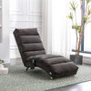 Fabric chaise lounge recliner with vibration, angled side view