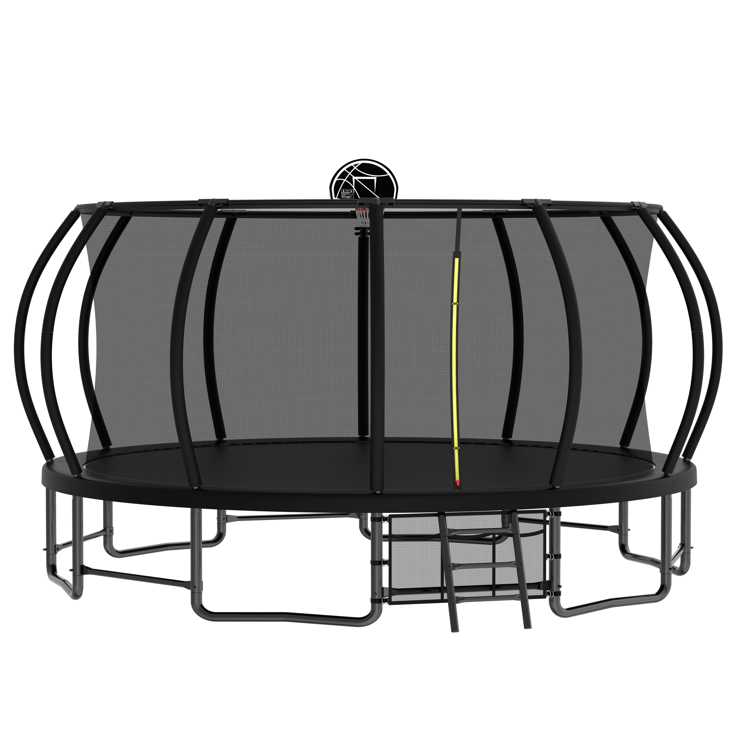 16FT Outdoor Trampoline for Kids and Adults, Pumpkin Trampolines with Curved Poles,Heavy Duty Trampoline Anti-Rust Coating ASTM Approval