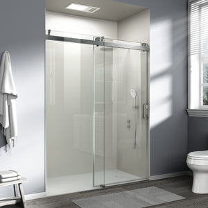 56-60 x 76 in Soft-Close Frameless Sliding Shower Door - 56-60 x 76 in / Brushed Nickel view 1