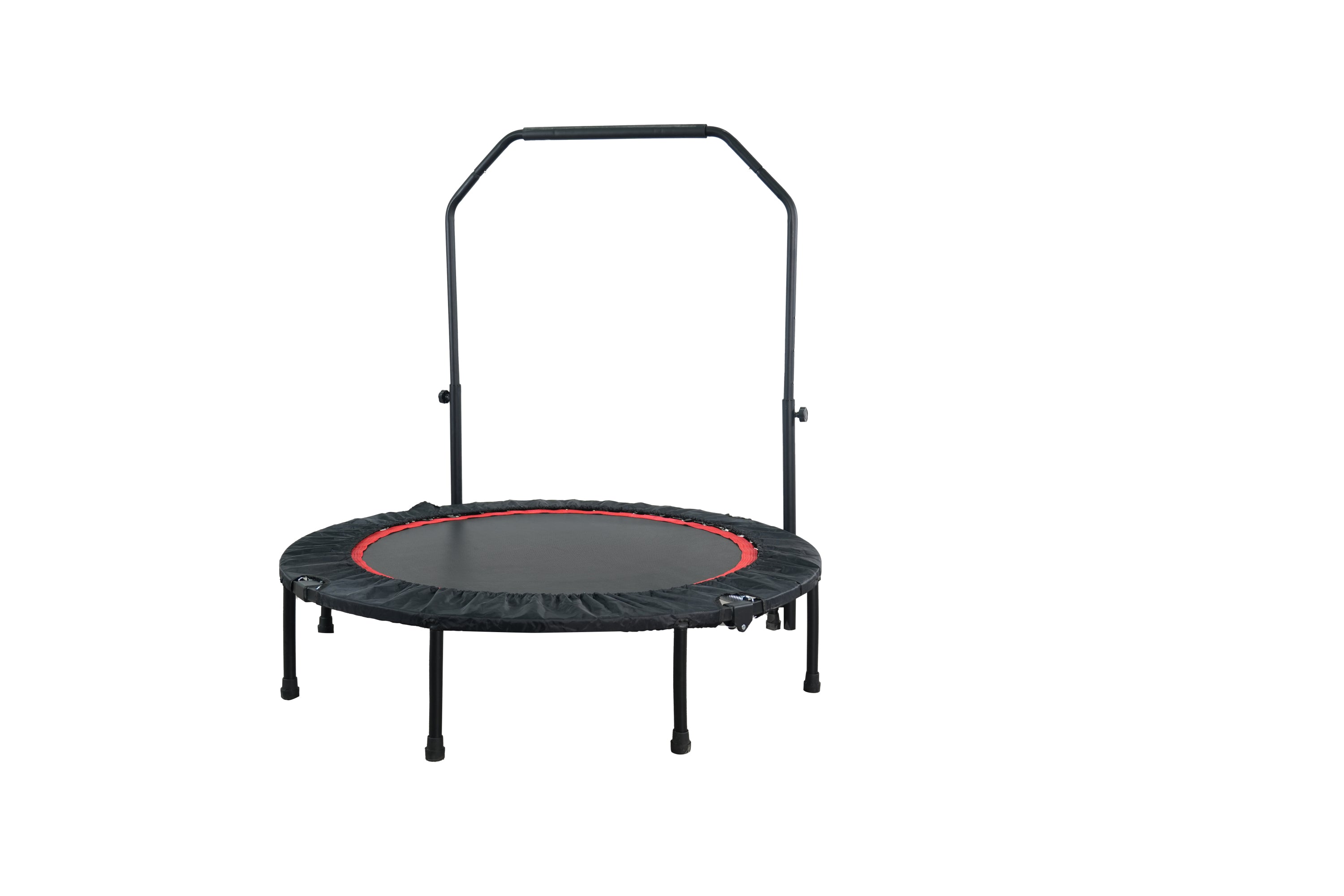 48" Foldable Mini Trampoline Max Load 300lbs, Fitness Rebounder with Adjustable Foam Handle, Exercise Trampoline for Adults Indoor/Garden Workout