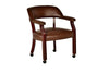 Tournament - Arm Chair With Casters - Dark Brown