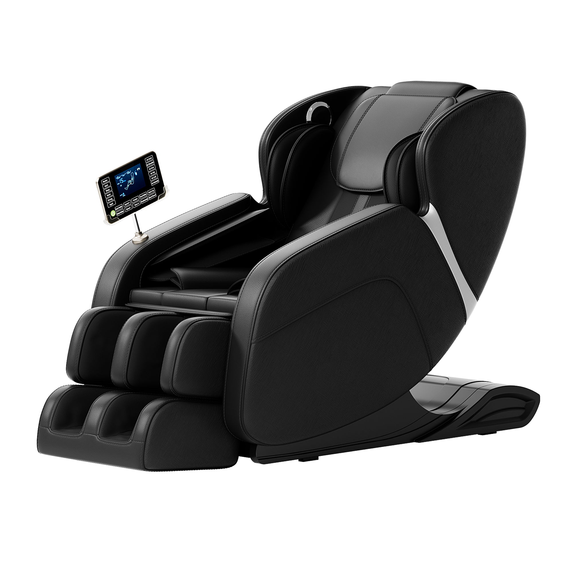 Full Body Massage Chair, Zero Gravity Mode, Deep Tissue Massage Chair, Foot Massage, 8 Fixed Massage Roller, LCD Touch Screen, Waist Heater, Bluetooth, Suitable for 5.1-5.75Ft Height (Black)