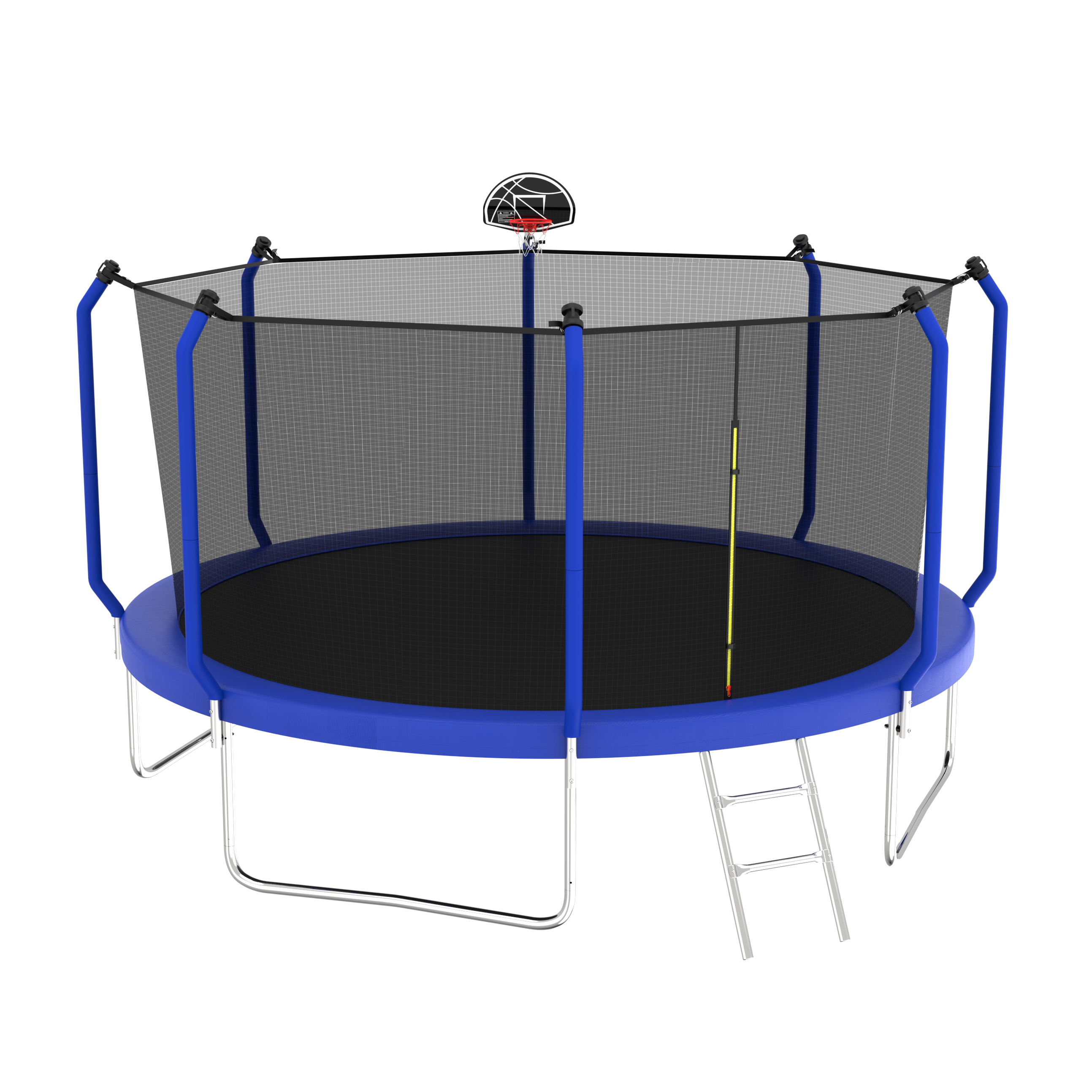 12FT Trampoline with Basketball Hoop,  ASTM Approved Reinforced Type Outdoor Trampoline with Enclosure Net