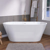 55" Acrylic Freestanding Bathtub Contemporary Soaking White Tub with Overflow and Pop-up Drain Gloss White