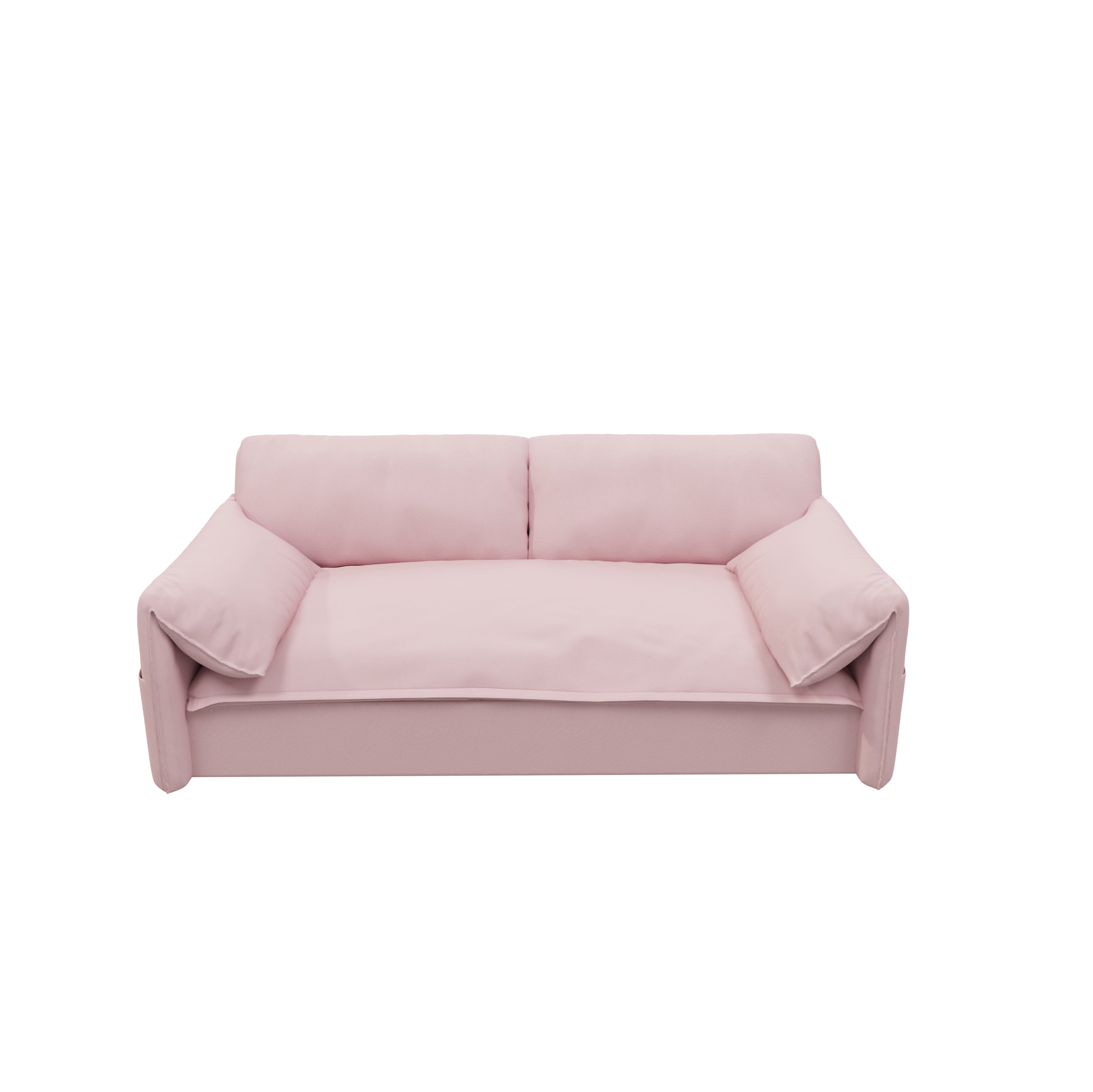 63.8" Queen Pull Out Sofa Bed, 3-in-1 Convertible Sleeper Sofa with Side Storage,Multi-Functional Velvet Loveseat Bed for Living Room,Bedroom,Apartment,Office,Pink