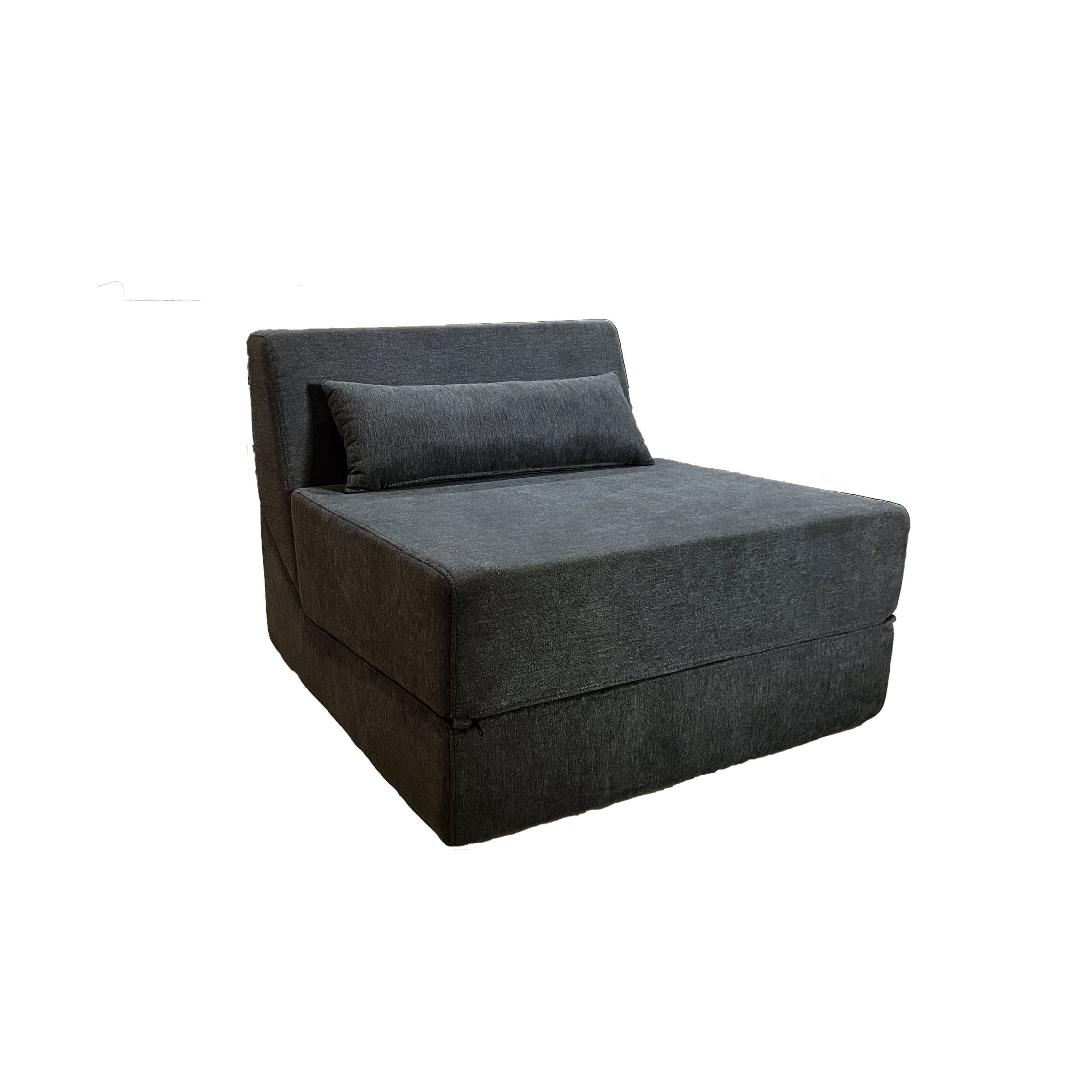 Three in one folding sofa, convertible bed, easy to carry outdoors, suitable for living room, bedroom, lounge, outdoor (Dark Grey)