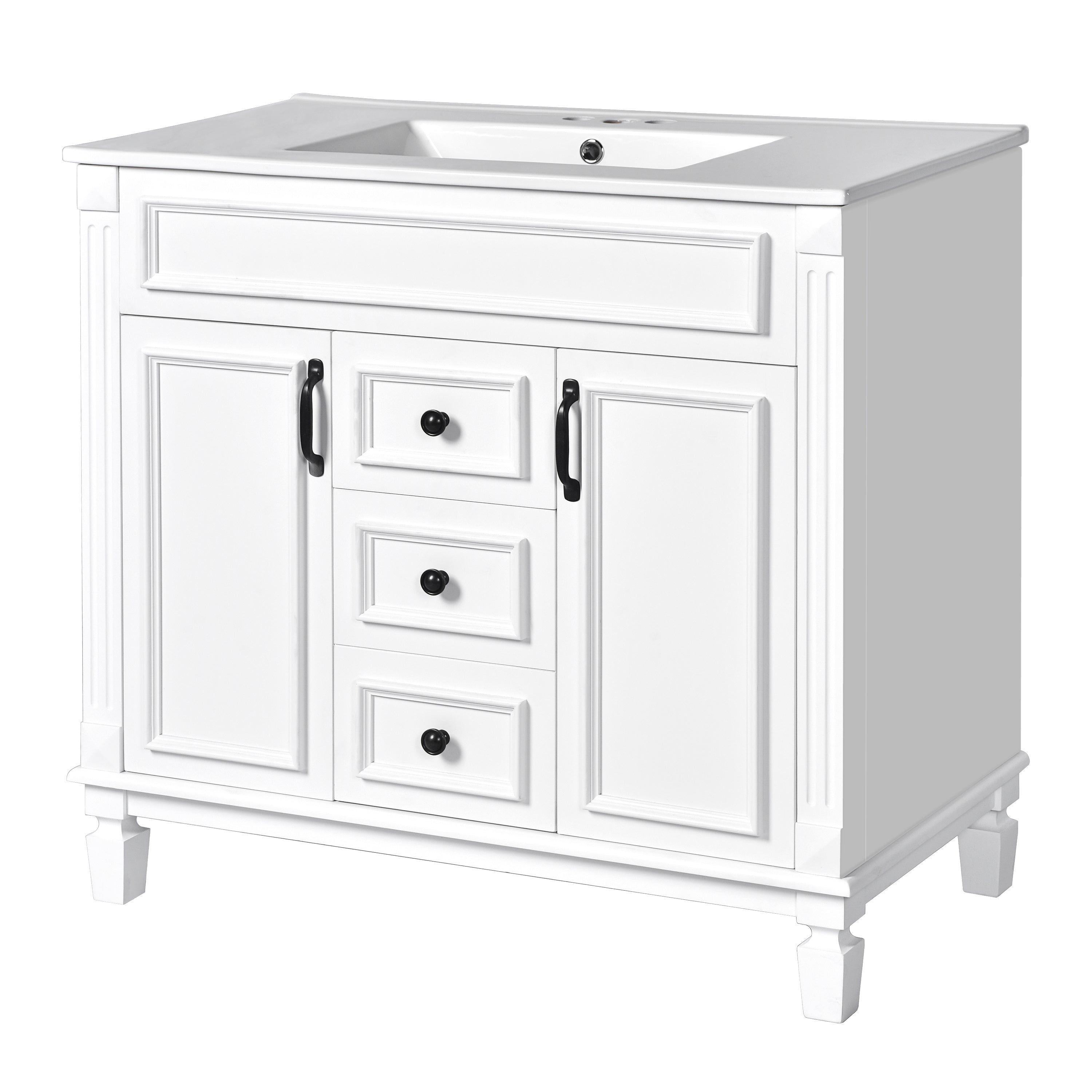 36 in. Modern Single-Sink Bathroom Vanity with Top Sink — supplier product image 6