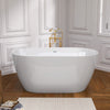 51" Acrylic Freestanding Bathtub Contemporary Soaking White Tub with Overflow and Pop-up Drain Glossy White