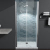 36 to 37-3/8 in. W x 72 in. H Bi-Fold Semi-Frameless Shower Doors in Chrome with Clear Glass