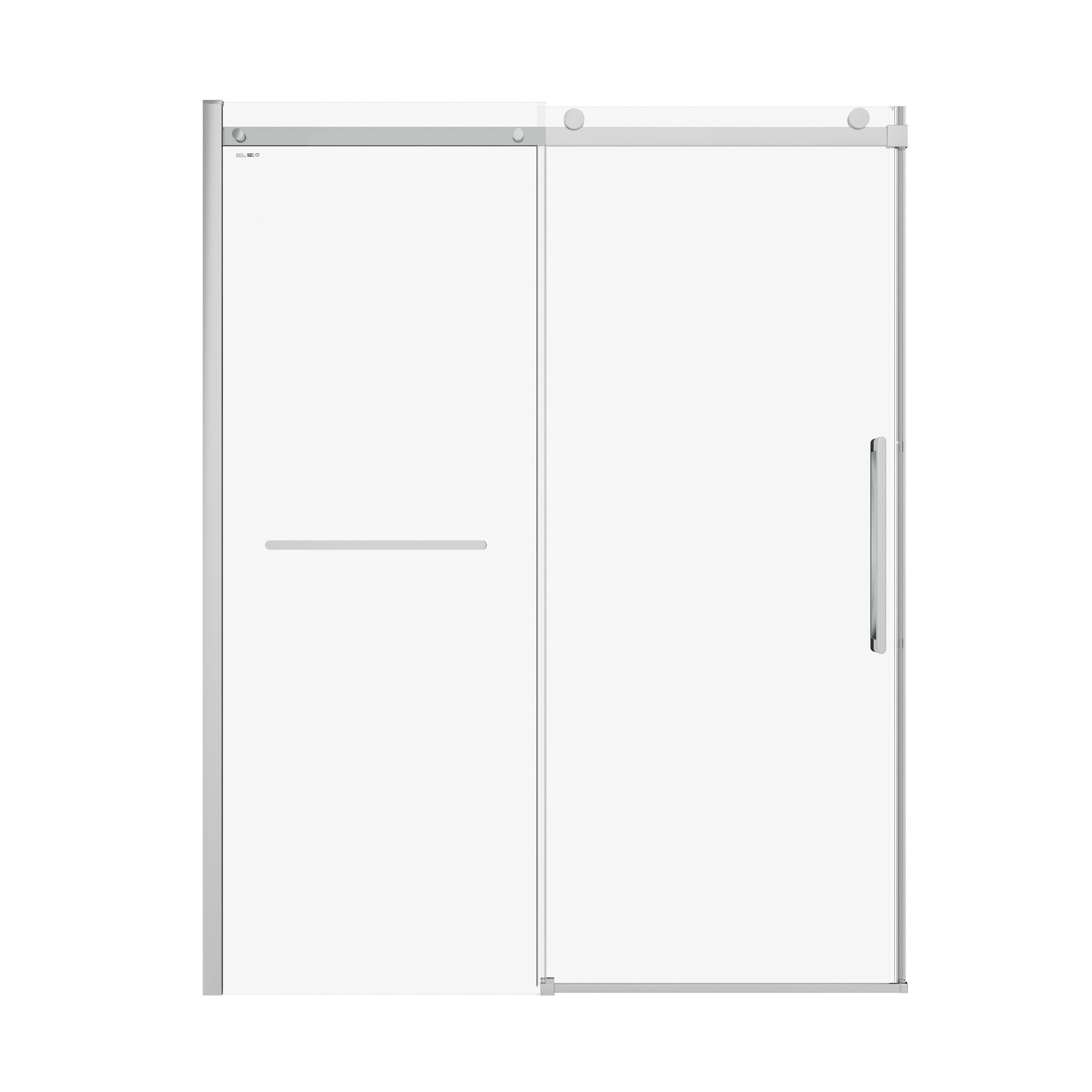 S-RM6076TC 56-60"W x 76"H Sliding Shower Door, Frameless Glass Shower Door with Chrome Hardware, Towel Bar and Handle