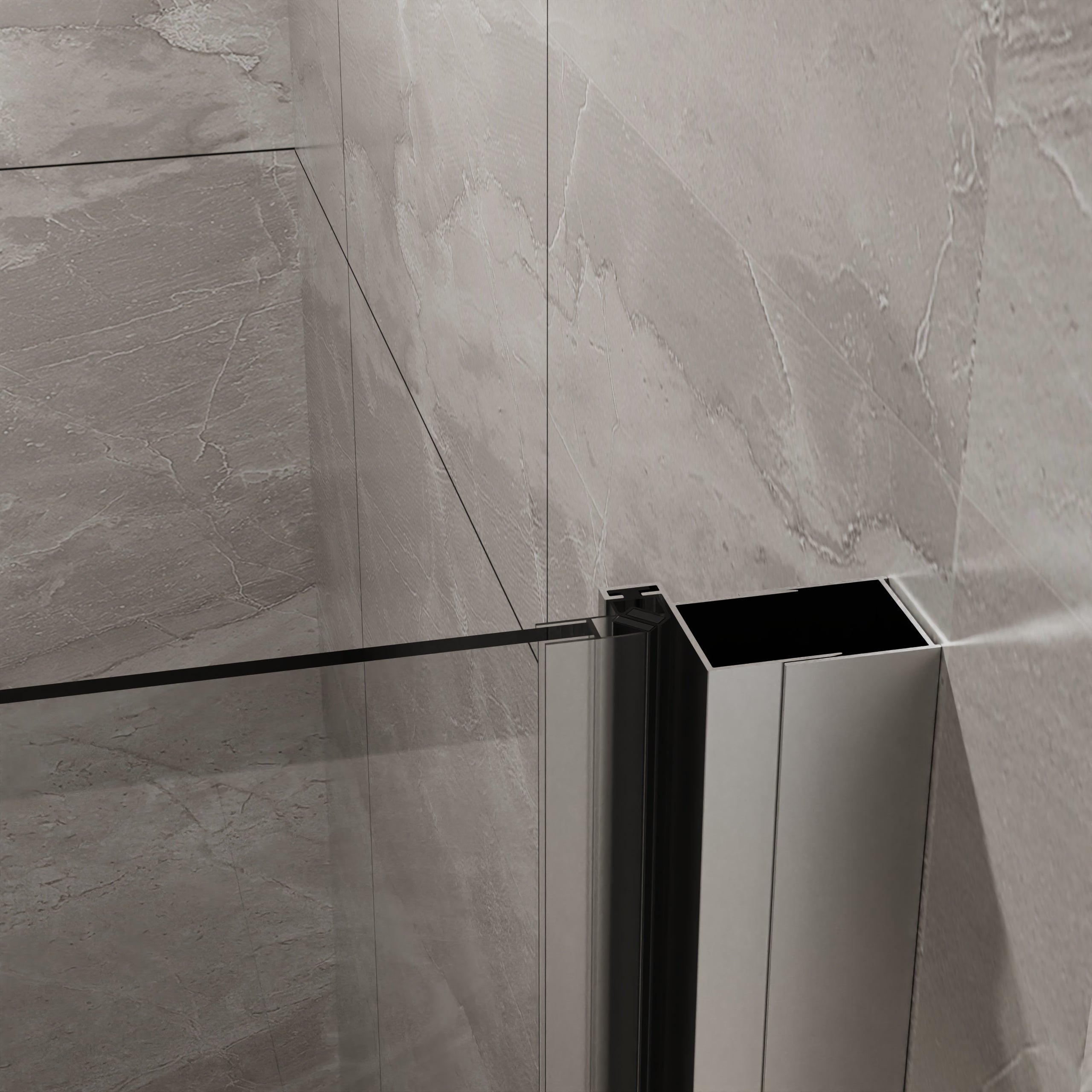 34 x 72 in Semi-Frameless Pivot Shower Door - 34 x 72 in / Chrome view 4