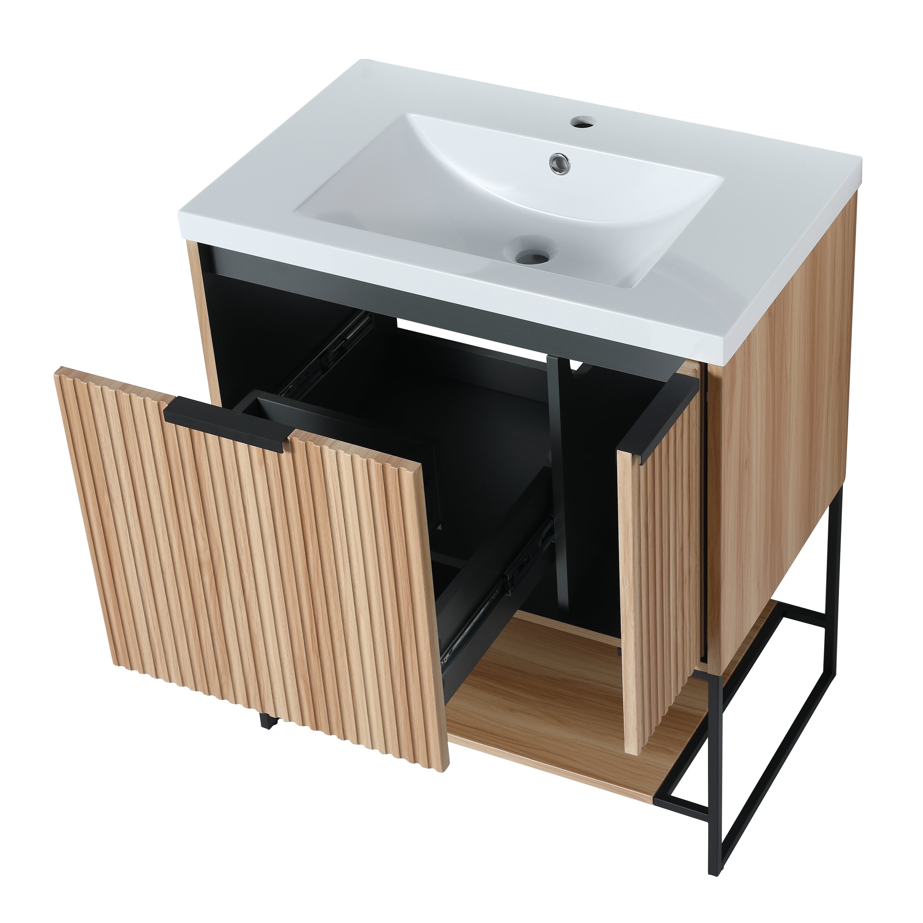 30 Inch Freestanding Bathroom Vanity With Resin Basin,30x18,(W99951318)