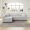 106.3" Soft Rabbit Plush L-shaped 4-Person Sofa. Comfortable & Stylish. Matches Bedroom & Living Room. Light gray. Modern plush furniture. Modular design for versatility. L-shape offers unique style a