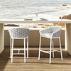 Rowan 27.5" Rope Barrel Low Back Patio Counter Stool, Set of 2, Optic White Acrylic