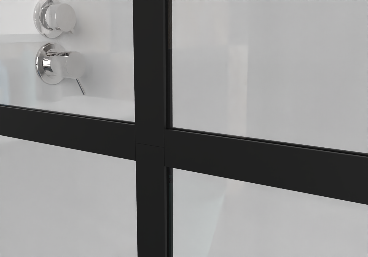 Goodyo 34"W X 72"H Shower Door Walk-in Black Finish