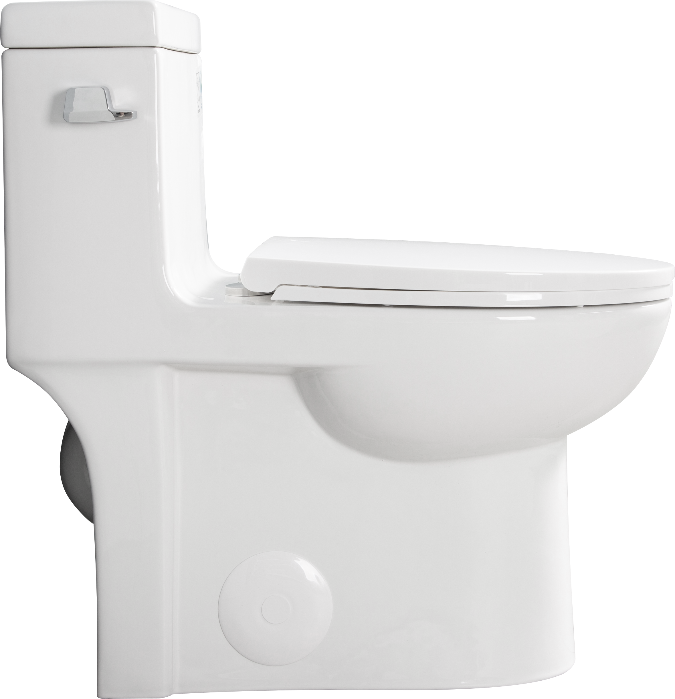 1.28 GPF Single-flush One Piece Toilet, Water-Saving Elongated Comfort Height Floor Mounted, Soft Closing Seat, 1000 Gram Map Flushing Score Toilet, Gloss White 23T03-GW