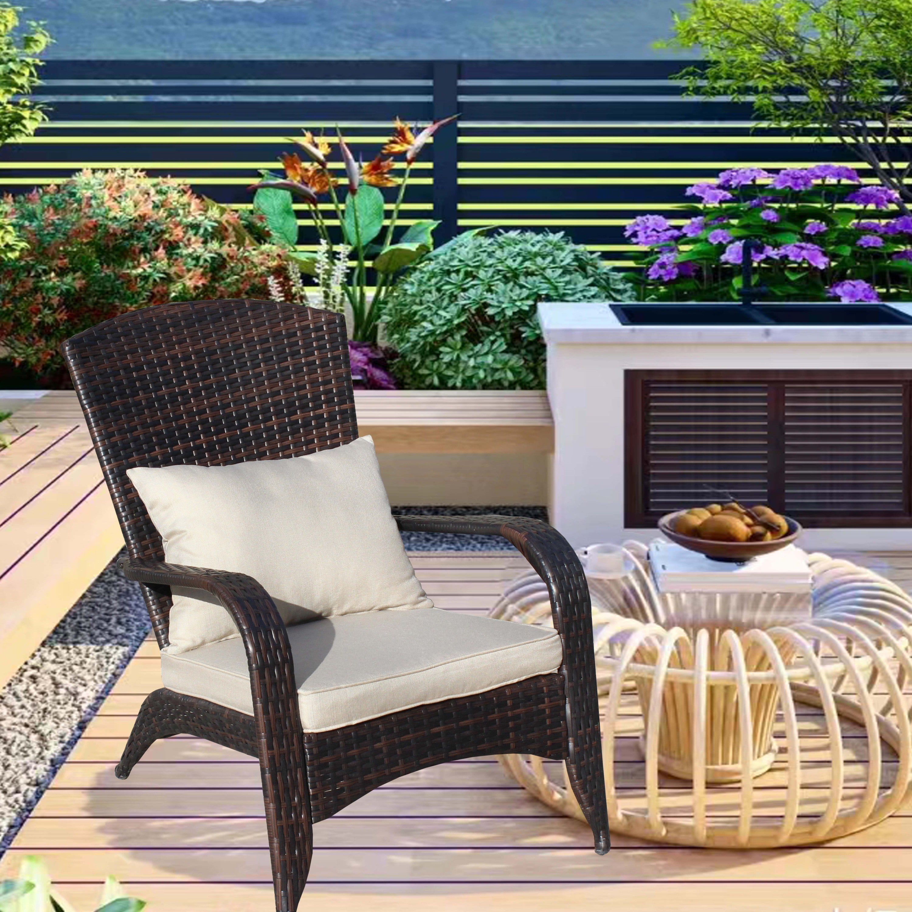 Patio Chair with Cushions(Beige Cushion)