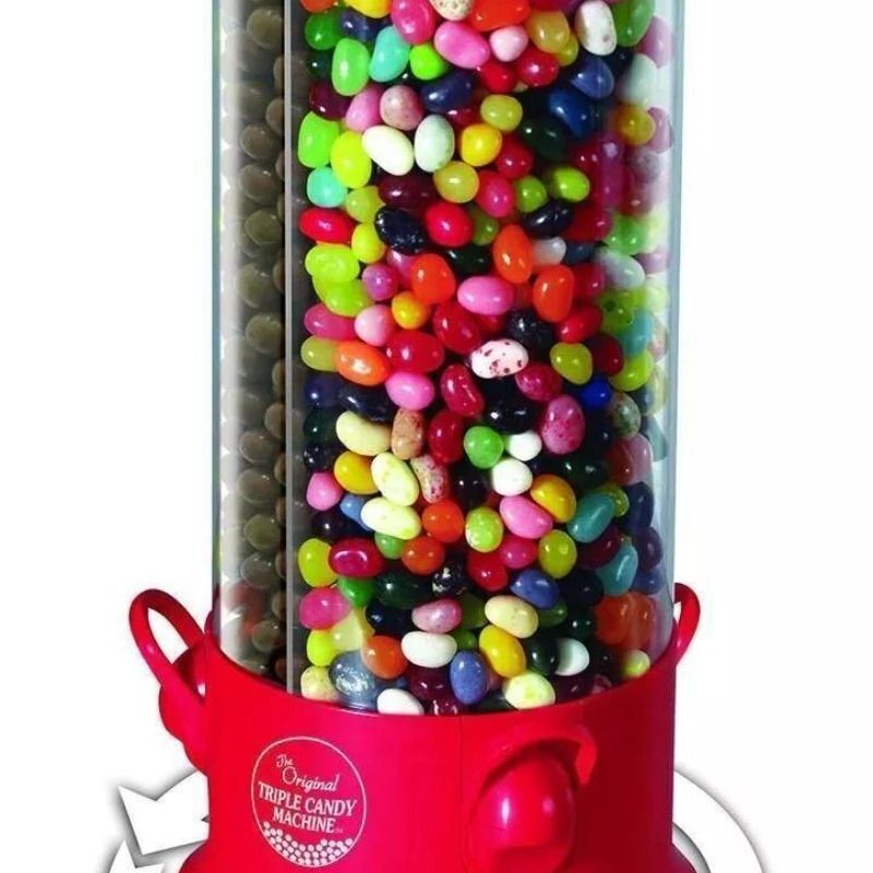 Machine Dispenser Triple Candy Machine 3 Compartments Gumball Gum Ball Snacks