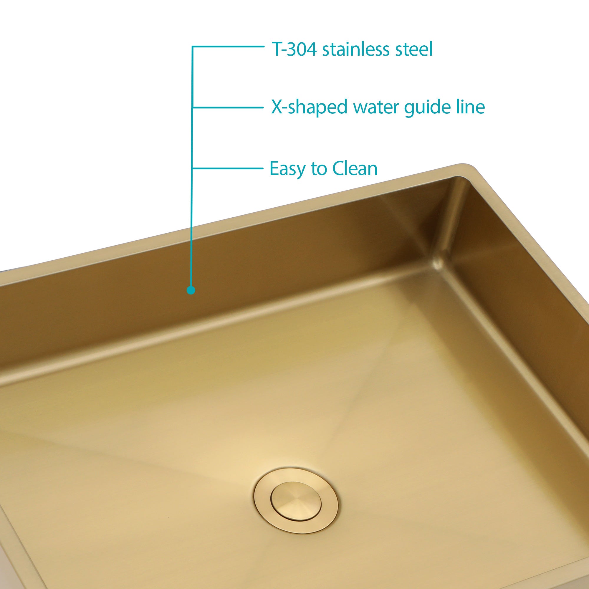 15"x15" Gold Stainless Steel Bathroom Sink with Pop Up Drain