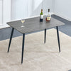 Industrial style rectangular gray wood grain table with MDF tabletop and black iron legs, suitable for kitchens, restaurants, and living rooms   47.2"27.5"*29.5" 1226