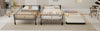 Black triple bunk bed, twin size, side profile view